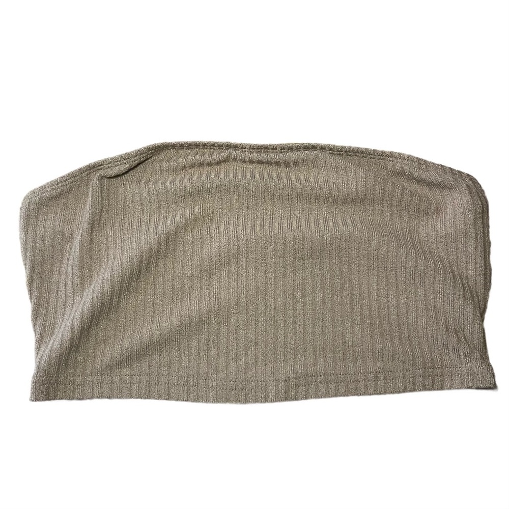 SHEIN Tan Ribbed Tube Top, Size M, Pre-Owned, No Flaws
